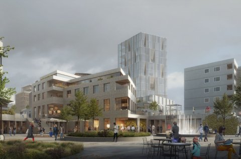 Horft til suðurs í átt að Gjábakka, sem sést á myndinni.