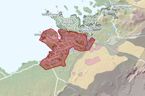 Kort sem sýnir umfang framkvæmda.