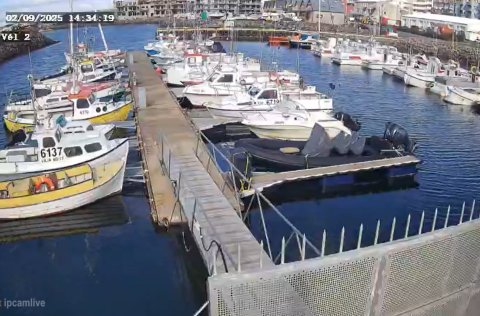 Streymi frá vefmyndavél við höfnina í Kópavogi