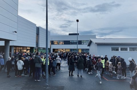 Við Hörðuvallaskóla í Baugakór.