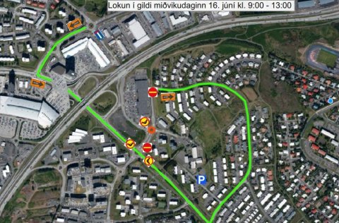 Hjáleið vegna lokunnar