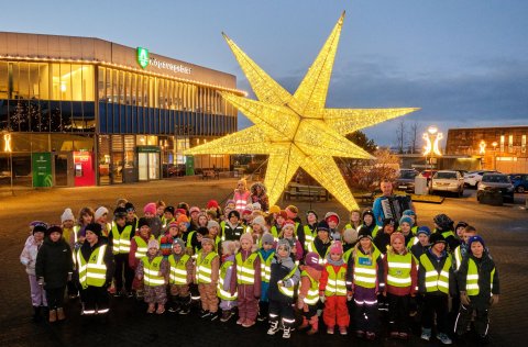 Börnin úr Barnaskóla Kársness eru farin að æfa jólalögin.