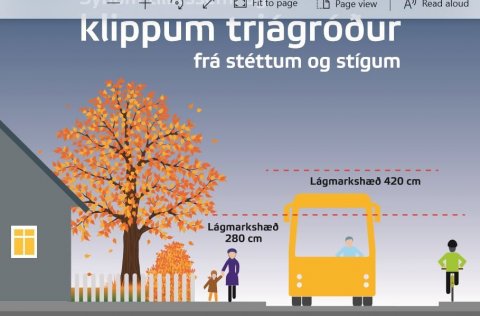 Íbúar eru hvattir til að huga að gróðri við lóðarmörk.