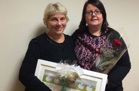 Þóra Júlía Gunnarsdóttir sem gegndi starfi Kópahvols í 30 ár og Linda Hrönn Þórisdóttir sem tók við…