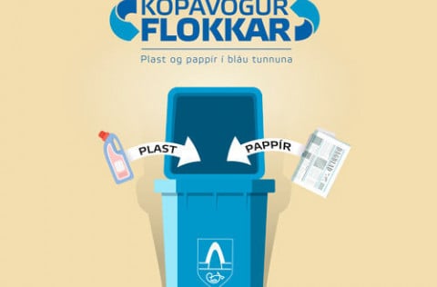 Kópavogur flokkar plast með pappír.