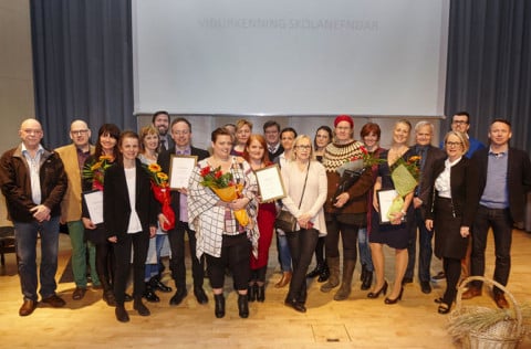 Handhafar Kópsins, viðurkenningar fyrir framúrskarandi skólastarf 2015 í Kópavogi, ásamt skólanefnd…