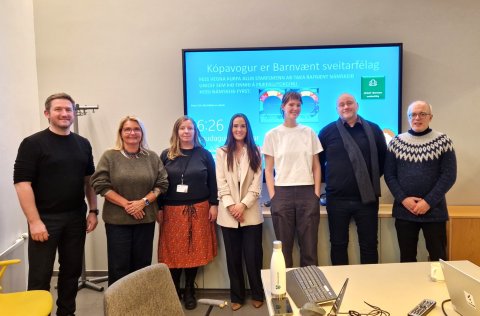 Á myndinni eru frá vinstri: Victor Berg Guðmundsson, Aðalheiður Diego Hjálmarsdóttir, Linda Rós Alf…