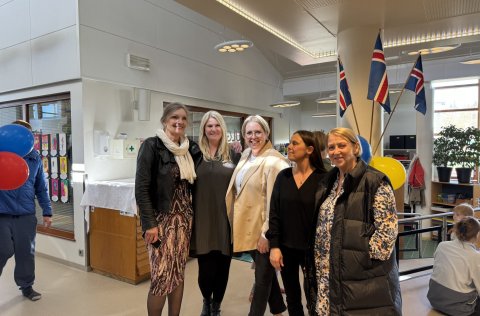 Það var glatt á hjalla í afmæli Læks.