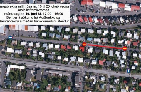 Lokun vegna malbkunarframkvæmda