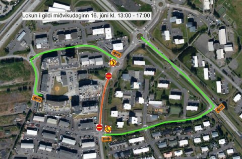 Hjáleið vegna lokunnar