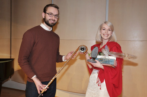 Dagur Hjartarson og Ásta Fanney Sigurðardóttir handhafar Ljóðstafs Jóns úr Vör 2016 og 2017.