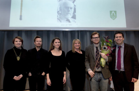 Frá vinstri: Gunnþórunn Guðmundsdóttir, Sindri Freysson, Gerður Kristný, Karen E. Halldórsdóttir, M…