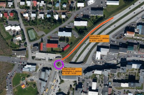 Lokun vegna malbiksframkvæmdar 1. okt.