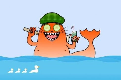 Lúxusskrímslið er mannhæðarhátt skrímsli sem vill leiðbeina jarðarbúum í listinni að slaka og njóta…