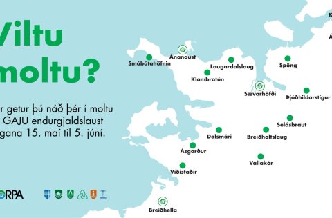Hægt er að nálgast moltu á þeim stöðum sem fram koma á myndinni.
