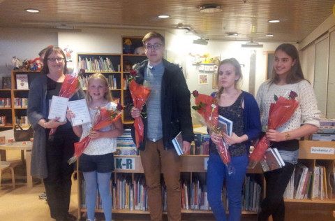 Frá vinstri: Una Margrét Reynisdóttir frá Austurbæjarskóla; Bjarni Daníel Þorvaldsson frá Lindaskól…