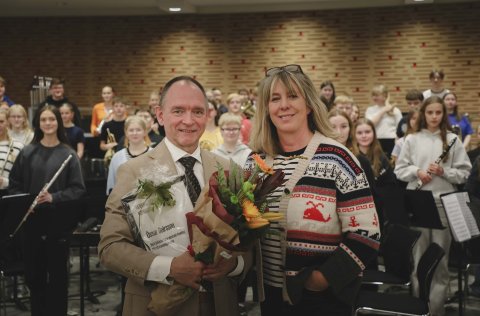 Össur Geirsson heiðurslistamaður Kópavogs 2024 og Elísabet Berglind Sveinsdóttir formaður Lista- og…