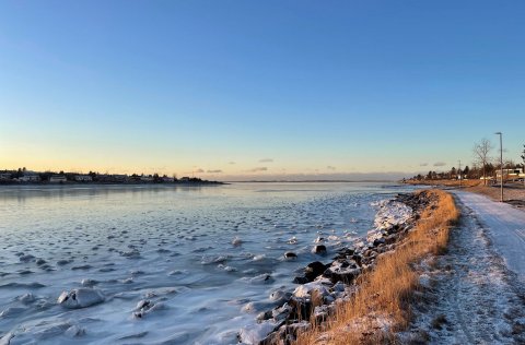 Kópavogurinn í desember 2022.