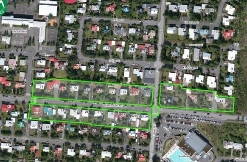 yfirlitsmynd af götum sem verða rafmagnslaus 2.maí á milli kl: 9:00 og 12:00