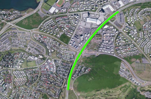 Myndin sýnir hvaða kafli Reykjanesbrautar verður undir framkvæmdum