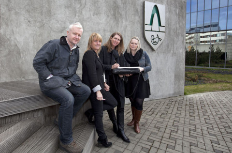 Hjálmar Hjálmarsson, Karen E. Halldórsdóttir, Hrönn Marinósdóttir og Una Björg Einarsdóttir við und…