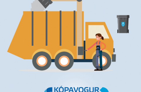 Plast og pappír fer í bláu tunnuna í Kópavogi.