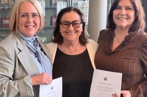 Elín Guðrún Pálsdóttir, Inga Sæland mennta- og barnamálaráðherra og Bergþóra Þórhallsdóttir.