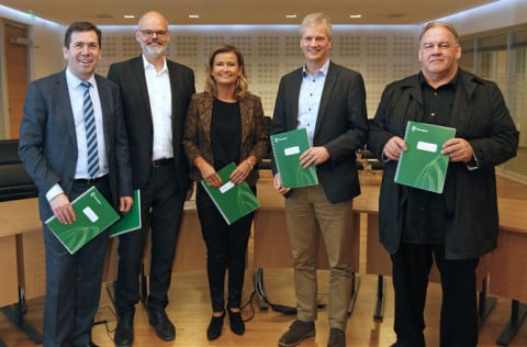 Starfshópur í húsnæðismálum, frá vinstri Ármann Kr. Ólafsson, Ólafur Þór Gunnarsson, Theodóra S. Þo…