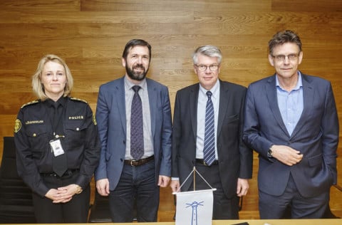 Frá undirritun samstarfssamnings um átak gegn heimilisofbeldi.