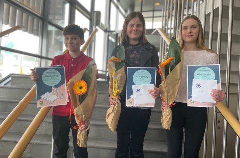 Hlutskörpust í upplestrarkeppninni 2022.