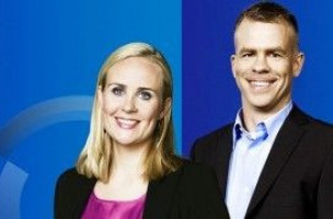 Þóra Arnórsdóttir og Sigmar Guðmundsson og þættinum