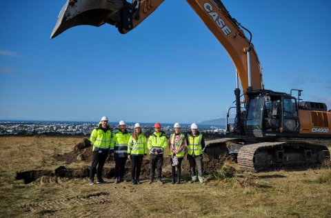 Á myndinni eru frá vinstri Bjarki Már Gunnarsson Kópavogsbæ, Atli Már Þorgrímsson og Lea Steinþórsd…