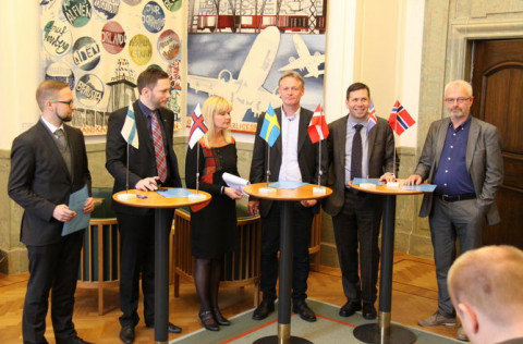 Fulltrúar frá Finnlandi, Færeyjum, Svíþjóð, Noregi, Íslandi og Danmörku.