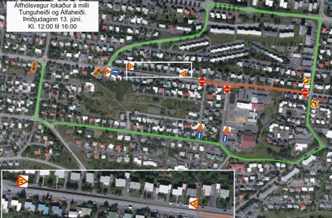 Framkvæmdir á Álfhólsvegi 13. júní