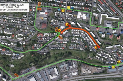 Lokað vegna malbikunar