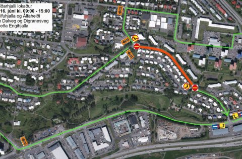 Hlíðarhjalli lokaður